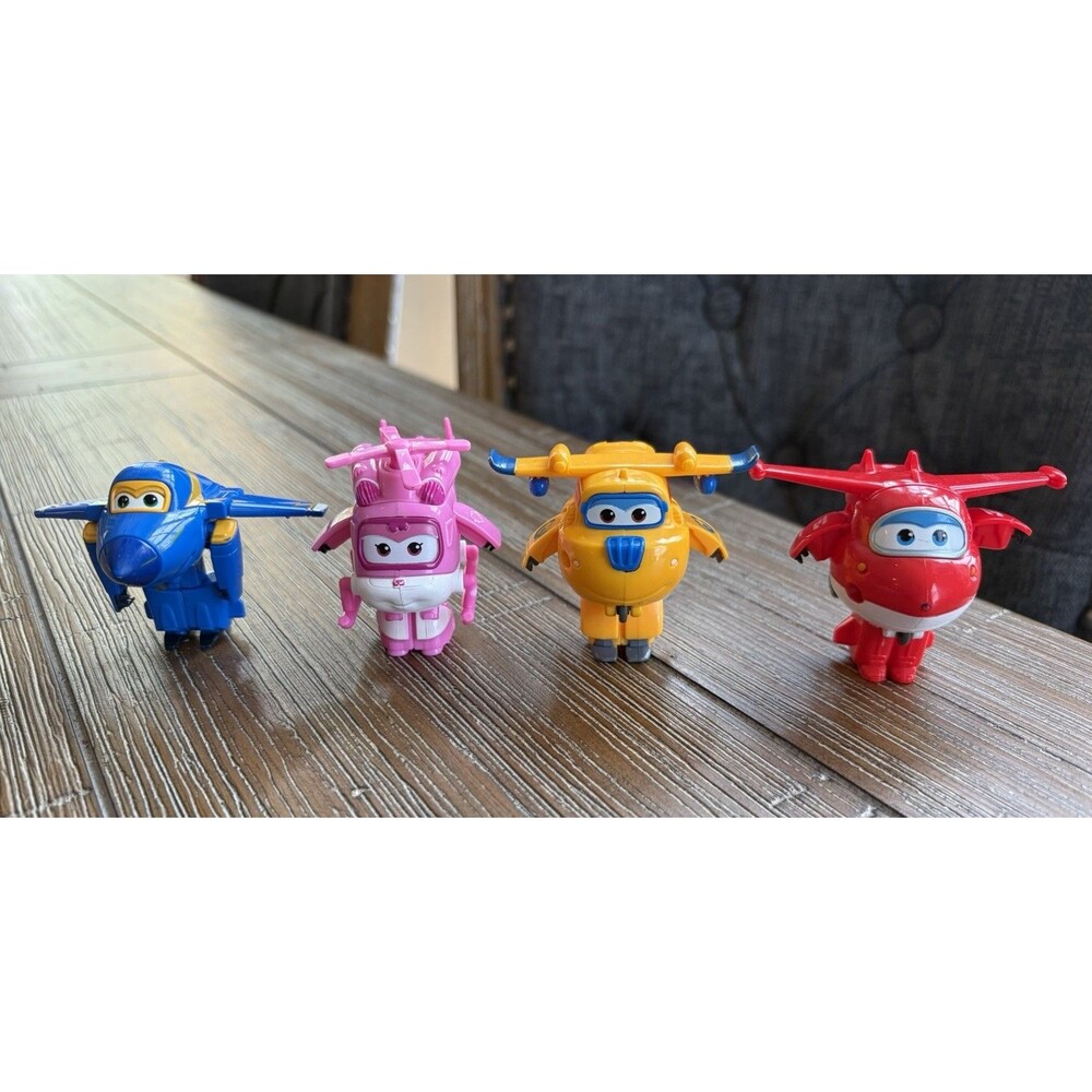 Lot of 4 Super Wings 2” Transforming Plane Action Figure Airplane Toy Character